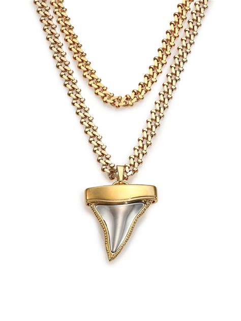 givenchy gold tone necklace|givenchy shark tooth necklace.